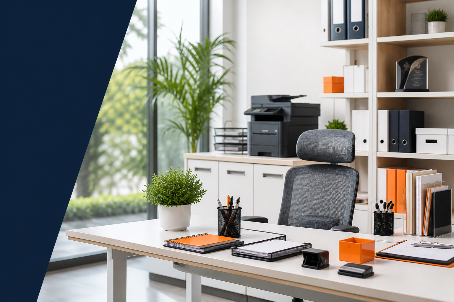 Espacio de trabajo con soluciones, mobiliario y suministros de YPARAA