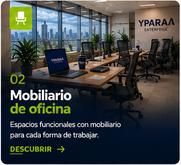 Mobiliario de oficina YPARAA en un espacio corporativo moderno